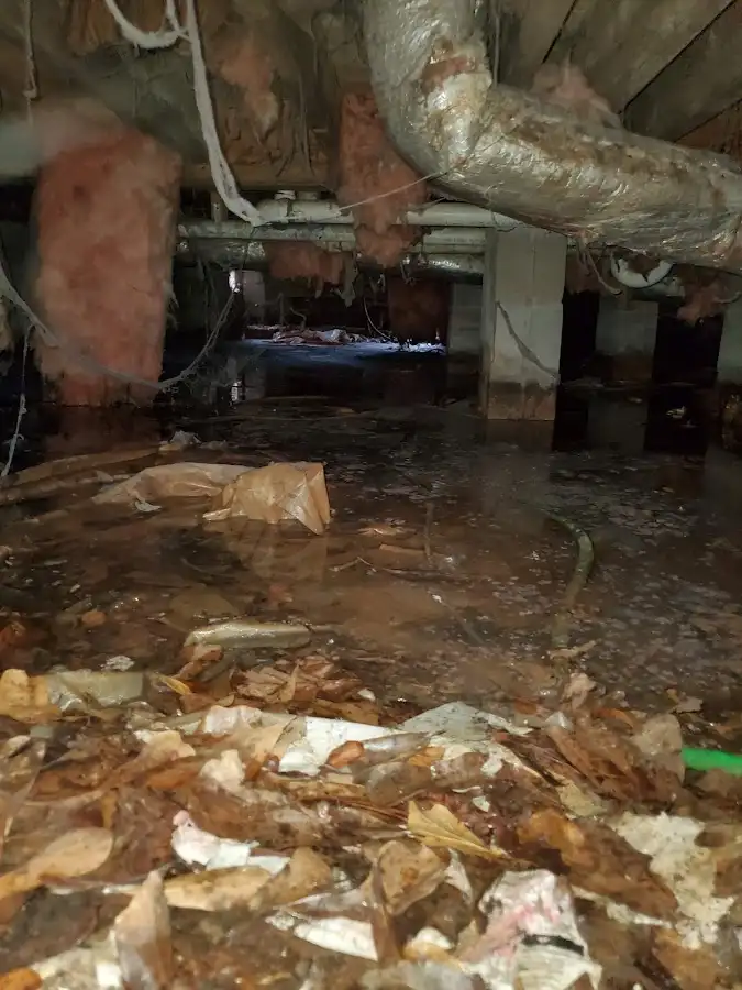 Crawl space flood assessment for Commercial Water Damage Restoration in Liberal