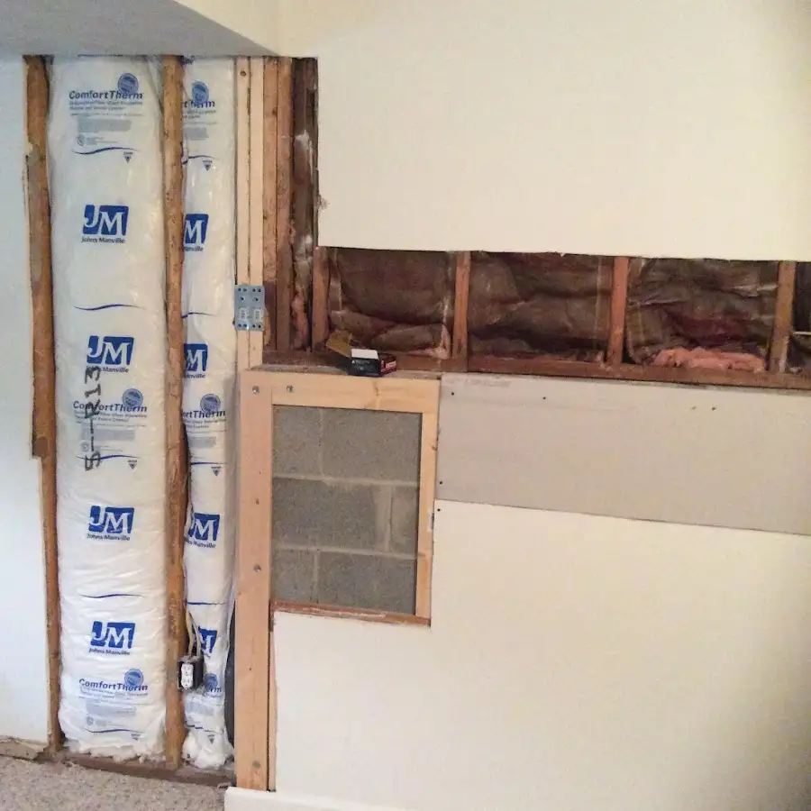 Wall insulation replacement during Basement Flood Cleanup in Liberal